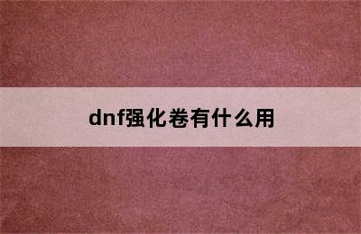 dnf强化卷有什么用