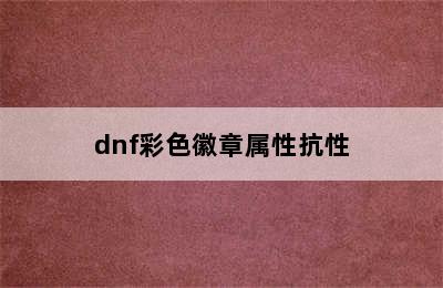 dnf彩色徽章属性抗性
