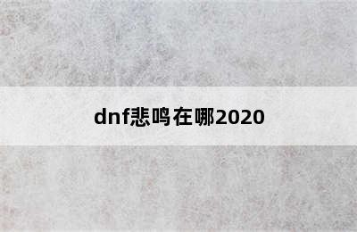 dnf悲鸣在哪2020