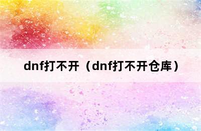 dnf打不开（dnf打不开仓库）