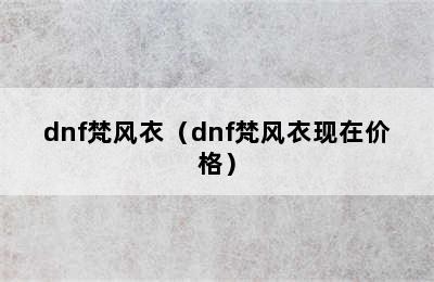 dnf梵风衣（dnf梵风衣现在价格）