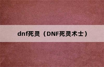 dnf死灵（DNF死灵术士）