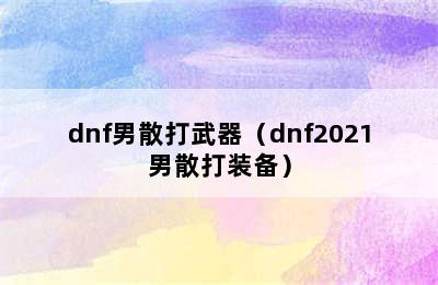 dnf男散打武器（dnf2021男散打装备）