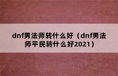 dnf男法师转什么好（dnf男法师平民转什么好2021）