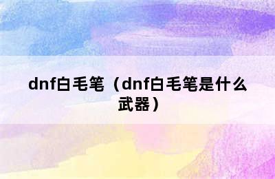 dnf白毛笔（dnf白毛笔是什么武器）