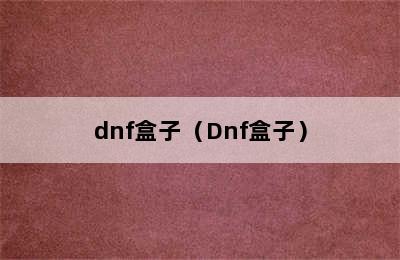 dnf盒子（Dnf盒子）