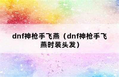 dnf神枪手飞燕（dnf神枪手飞燕时装头发）