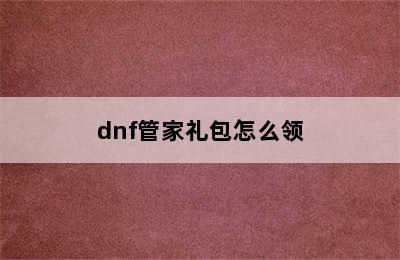 dnf管家礼包怎么领