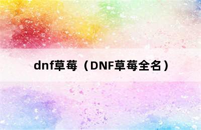 dnf草莓（DNF草莓全名）