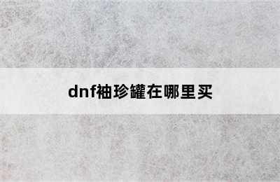 dnf袖珍罐在哪里买