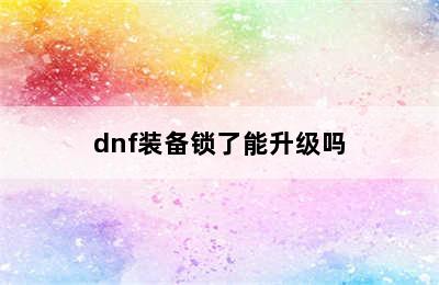 dnf装备锁了能升级吗