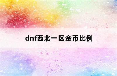 dnf西北一区金币比例