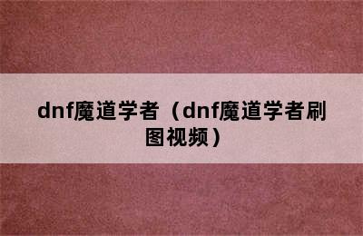 dnf魔道学者（dnf魔道学者刷图视频）