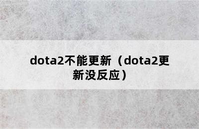 dota2不能更新（dota2更新没反应）