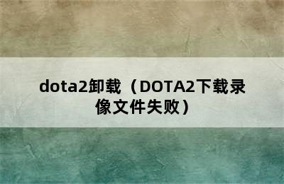 dota2卸载（DOTA2下载录像文件失败）