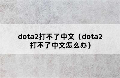 dota2打不了中文（dota2打不了中文怎么办）