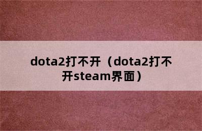 dota2打不开（dota2打不开steam界面）