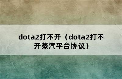 dota2打不开（dota2打不开蒸汽平台协议）