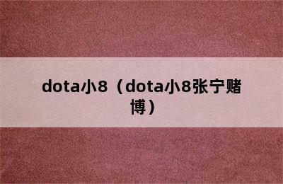 dota小8（dota小8张宁赌博）