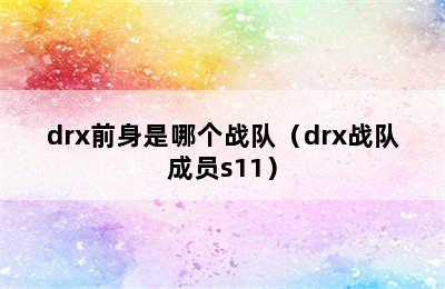 drx前身是哪个战队（drx战队成员s11）