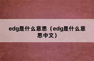 edg是什么意思（edg是什么意思中文）