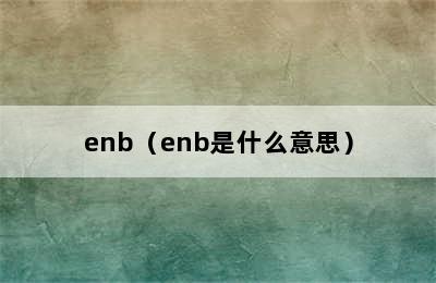 enb（enb是什么意思）