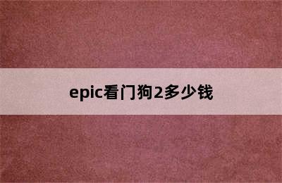 epic看门狗2多少钱