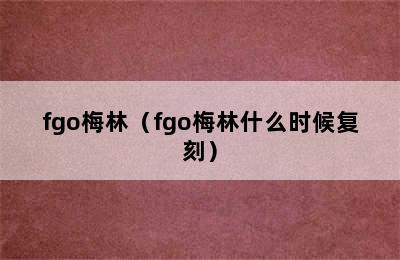 fgo梅林（fgo梅林什么时候复刻）