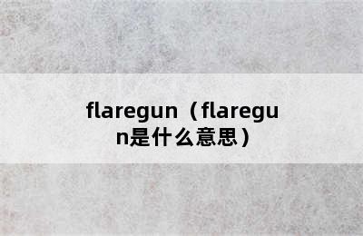 flaregun（flaregun是什么意思）