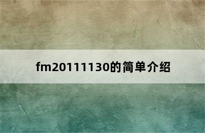 fm20111130的简单介绍