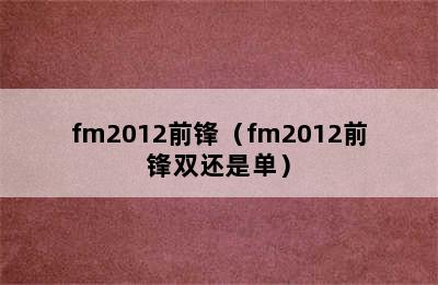 fm2012前锋（fm2012前锋双还是单）