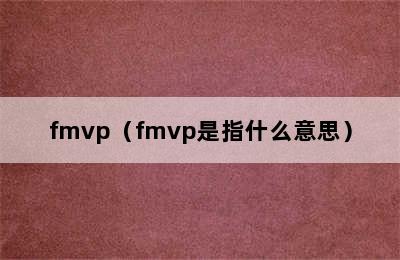 fmvp（fmvp是指什么意思）