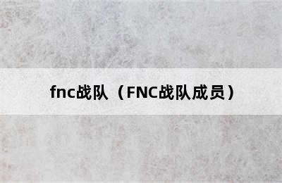 fnc战队（FNC战队成员）