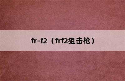 fr-f2（frf2狙击枪）