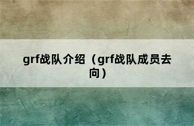 grf战队介绍（grf战队成员去向）