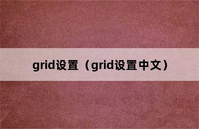 grid设置（grid设置中文）