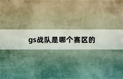 gs战队是哪个赛区的