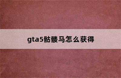 gta5骷髅马怎么获得