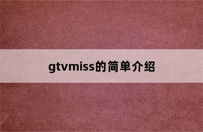 gtvmiss的简单介绍