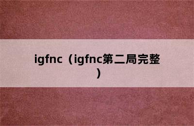 igfnc（igfnc第二局完整）