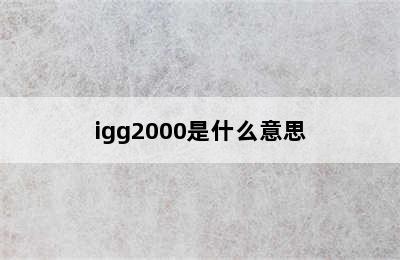 igg2000是什么意思