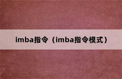 imba指令（imba指令模式）