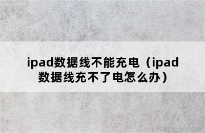 ipad数据线不能充电（ipad数据线充不了电怎么办）