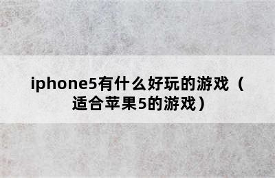 iphone5有什么好玩的游戏（适合苹果5的游戏）