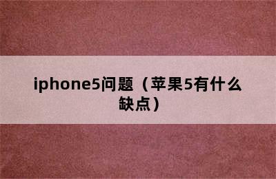 iphone5问题（苹果5有什么缺点）