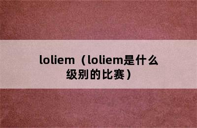 loliem（loliem是什么级别的比赛）