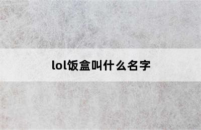 lol饭盒叫什么名字