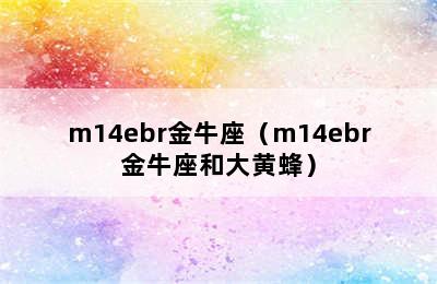 m14ebr金牛座（m14ebr金牛座和大黄蜂）