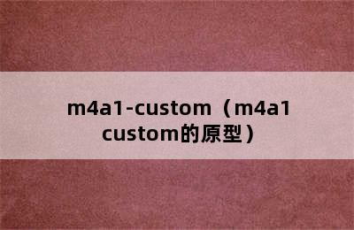 m4a1-custom（m4a1custom的原型）