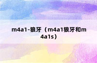 m4a1-狼牙（m4a1狼牙和m4a1s）